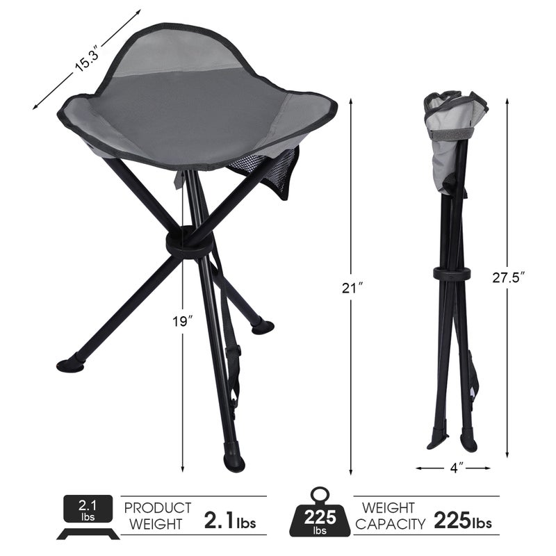 Portal Tall Folding Tripod Stool for Outdoor Camping Walking Hunting Hiking Fishing Travel, Support 225 lbs - Image 2